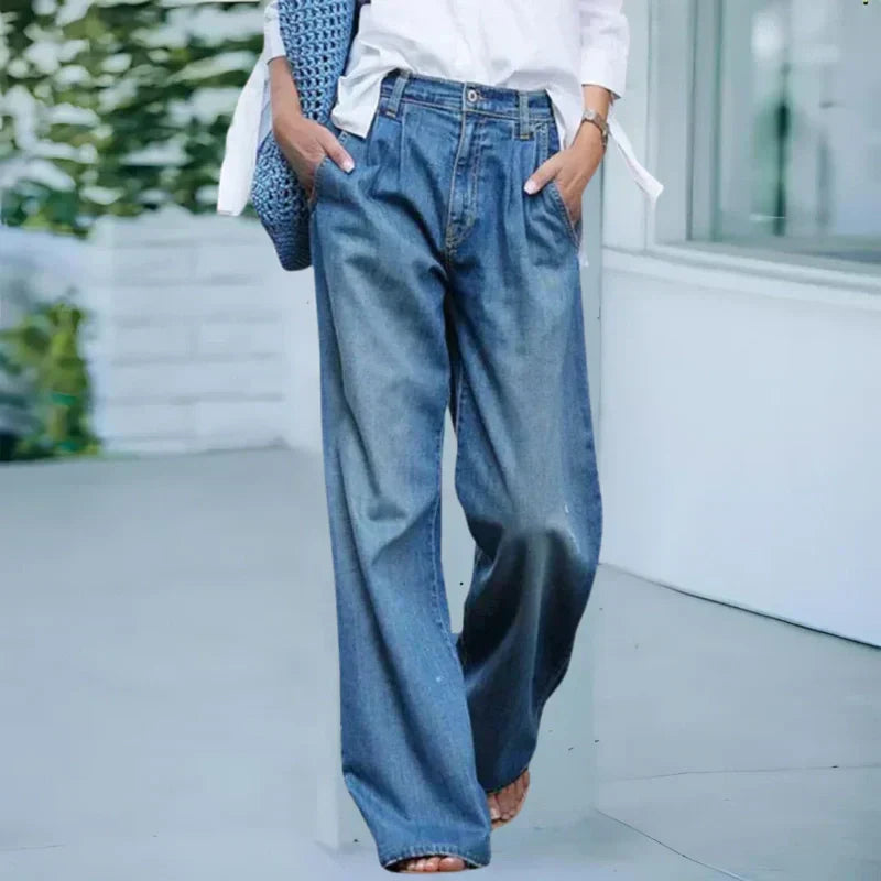 【S-3XL】👖💦Dámské ležérní džíny v sepraném stylu