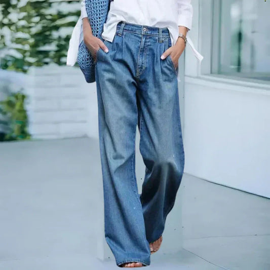 【S-3XL】👖💦Dámské ležérní džíny v sepraném stylu