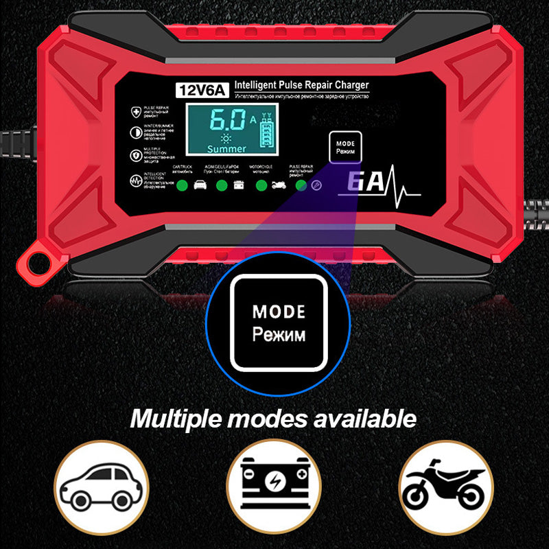 🔥 Chytrá nabíječka baterií do auta a motocyklu - 220V - EU zástrčka 🚗⚡