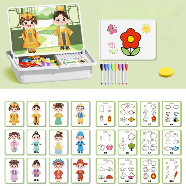 Magnetické puzzle obličej zdobit cestovní hra oboustranné předškolní učení hračky pro děti