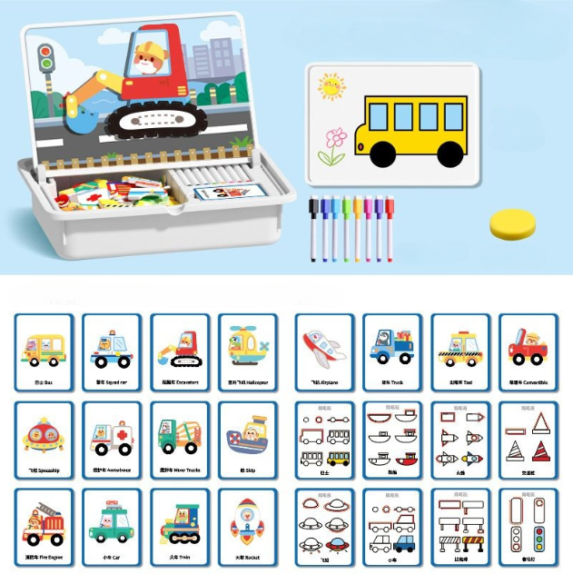 Magnetické puzzle obličej zdobit cestovní hra oboustranné předškolní učení hračky pro děti