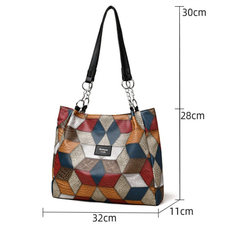 👜Velkoobjemová taška s geometrickým vzorem