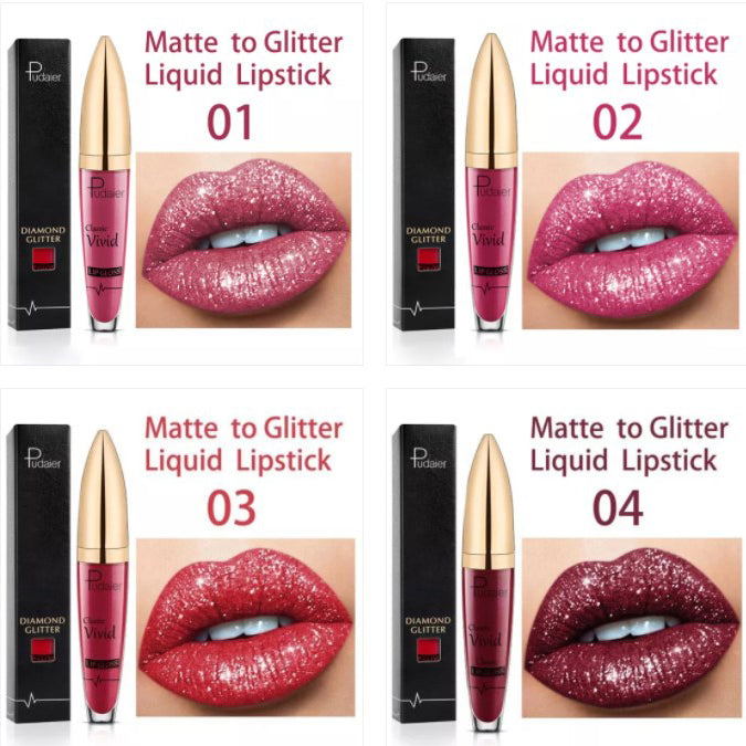 💥 Kupte 1 a získejte 1 zdarma 💋 Třpytivá rtěnka s diamantovým efektem, voděodolná 🥰🎁