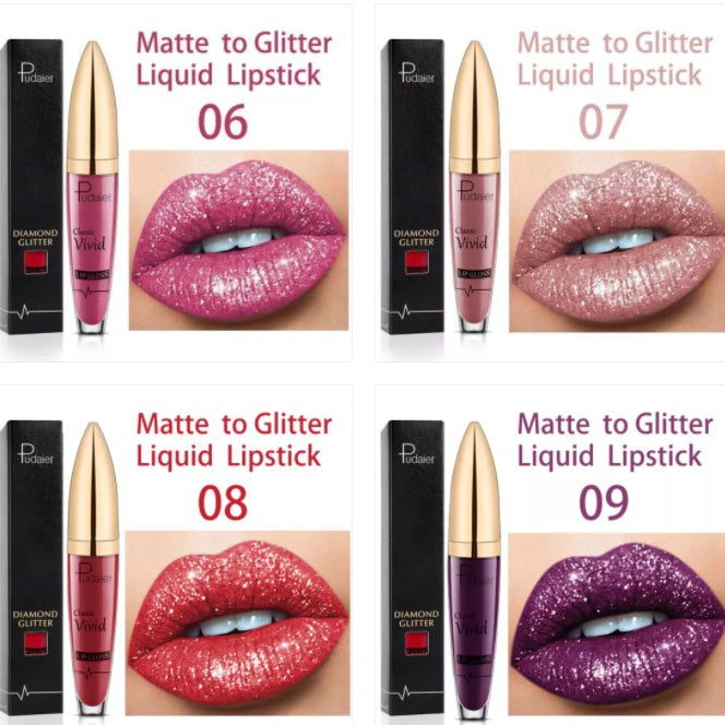 💥 Kupte 1 a získejte 1 zdarma 💋 Třpytivá rtěnka s diamantovým efektem, voděodolná 🥰🎁
