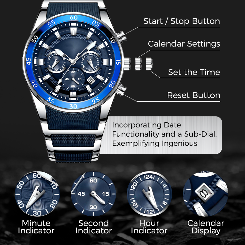 🎁 Pánské vodotěsné multifunkční quartzové hodinky⌚
