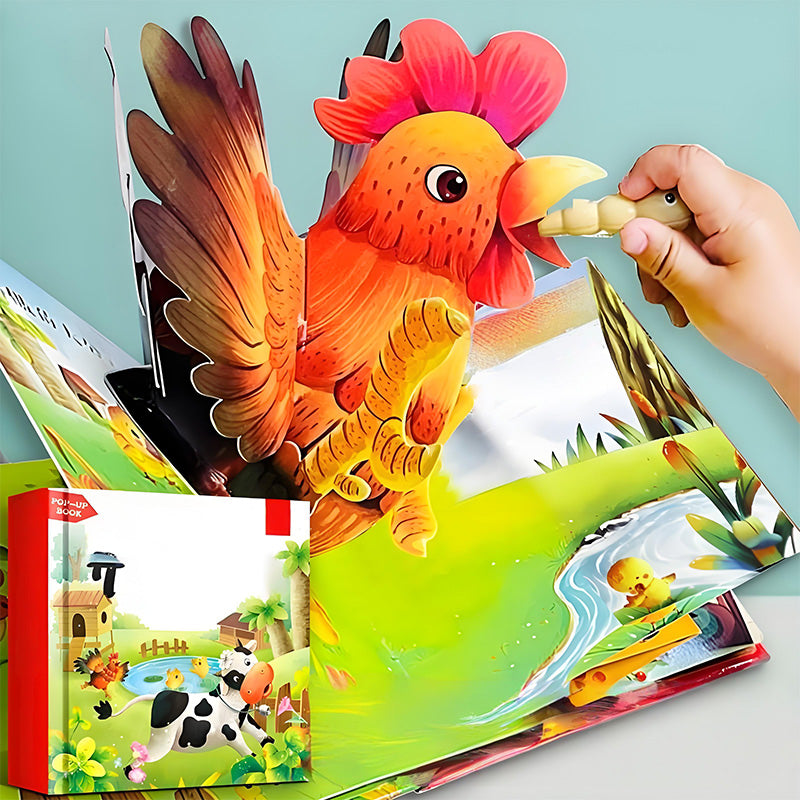 ✨【Dětská kniha s 3D zvířátky - interaktivní učební pomůcka pro nejmenší】✨