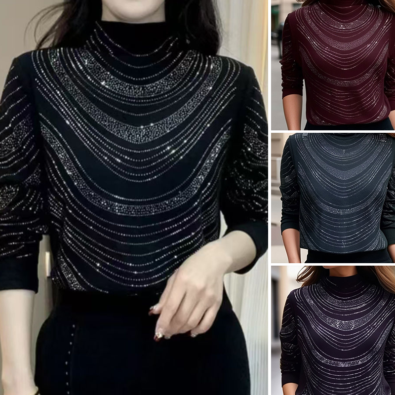 🎁💎Elegantní dámská halenka s dlouhým rukávem a flitry