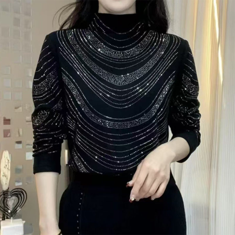 🎁💎Elegantní dámská halenka s dlouhým rukávem a flitry