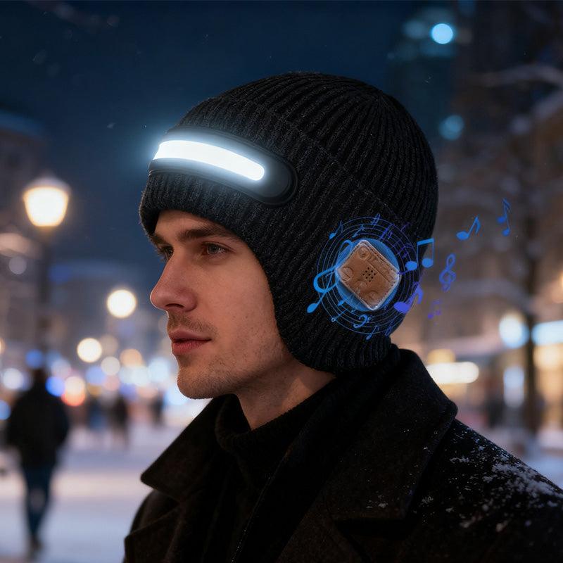 Dobíjecí LED čepice s Bluetooth