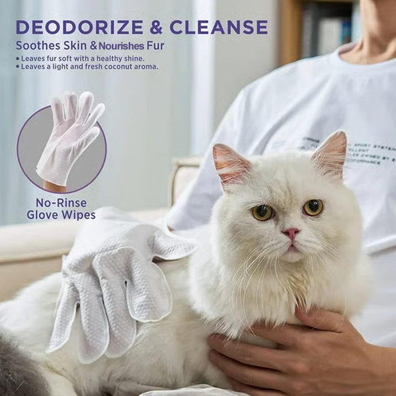 🐶Bezoplachové dezodorační rukavice pro čištění domácích mazlíčků