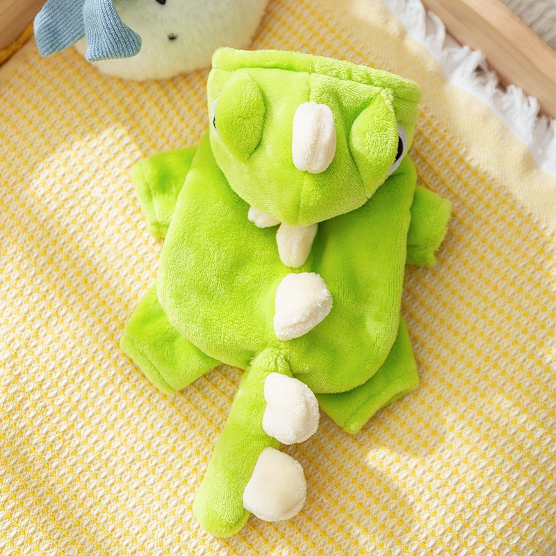 Teplý plyšový kombinéza s kapucí a motivem dinosaura