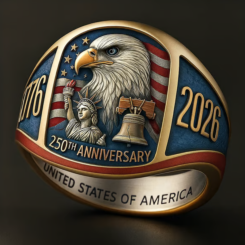 🎖️250. výročí Pamětní prsten s orlem 1776–2026🦅