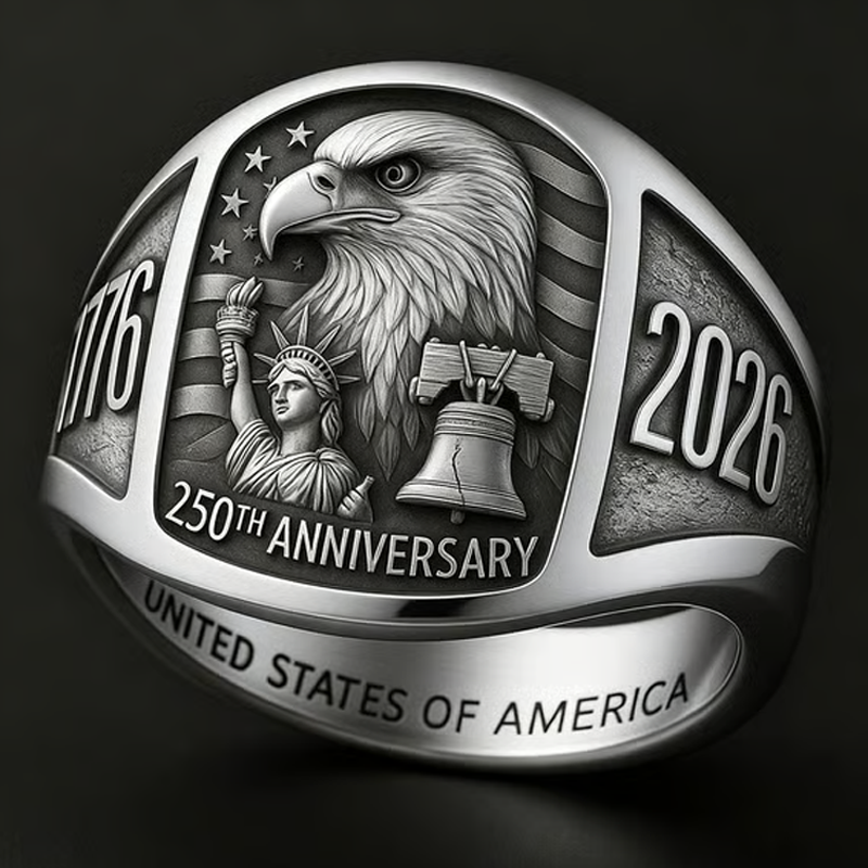 🎖️250. výročí Pamětní prsten s orlem 1776–2026🦅