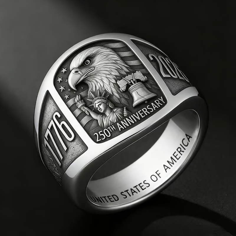 🎖️250. výročí Pamětní prsten s orlem 1776–2026🦅