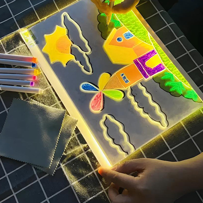 🔥👨‍🎨 Mazatelná, osvětlená akrylová kreslicí tabule se stojanem 🎨✨