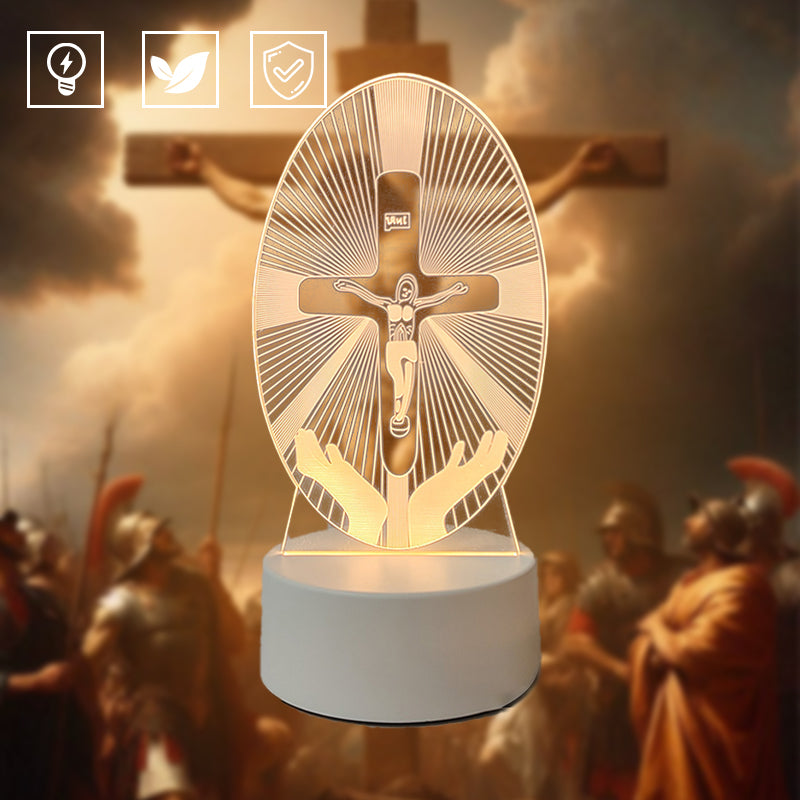 🌙 Mír a víra v jednom světle – 3D noční lampa s Ježíšem