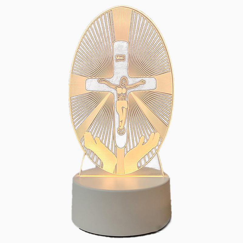 🌙 Mír a víra v jednom světle – 3D noční lampa s Ježíšem