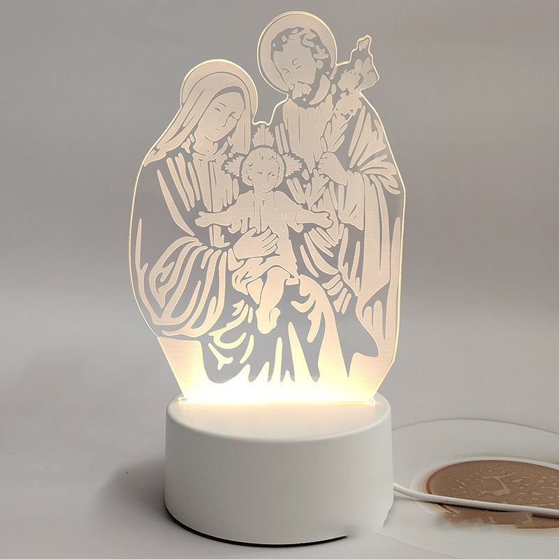 🌙 Mír a víra v jednom světle – 3D noční lampa s Ježíšem