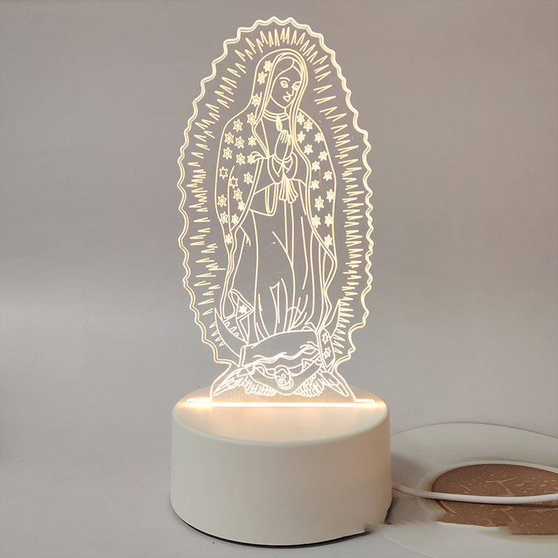 🌙 Mír a víra v jednom světle – 3D noční lampa s Ježíšem