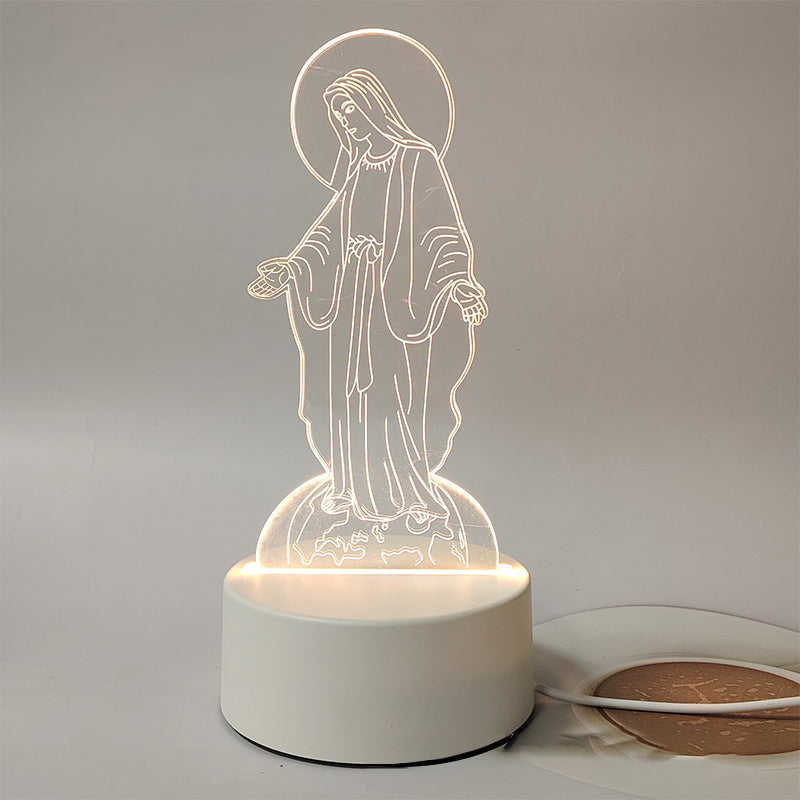 🌙 Mír a víra v jednom světle – 3D noční lampa s Ježíšem