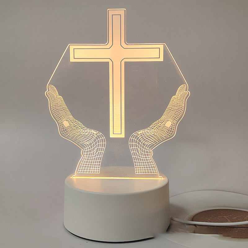 🌙 Mír a víra v jednom světle – 3D noční lampa s Ježíšem