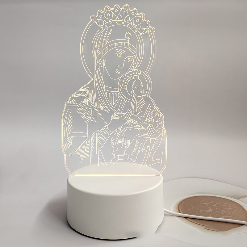 🌙 Mír a víra v jednom světle – 3D noční lampa s Ježíšem