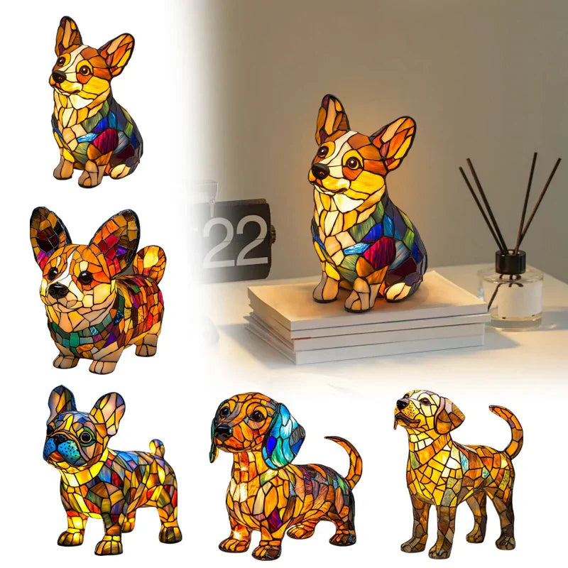 LED lampa ve tvaru zvířecí figurky v kontrastních barvách