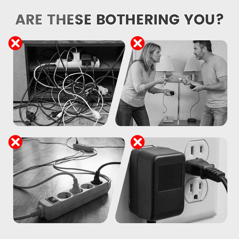 🔌⚡Chytrý napájecí kabel s USB porty (EU zástrčka)