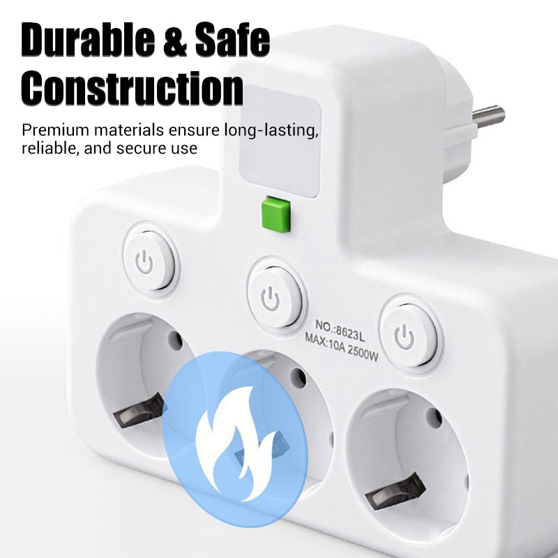 🔌⚡Chytrý napájecí kabel s USB porty (EU zástrčka)