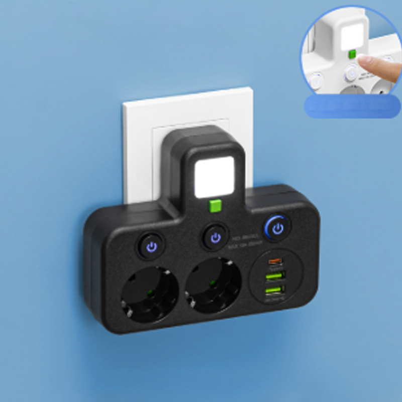 🔌⚡Chytrý napájecí kabel s USB porty (EU zástrčka)