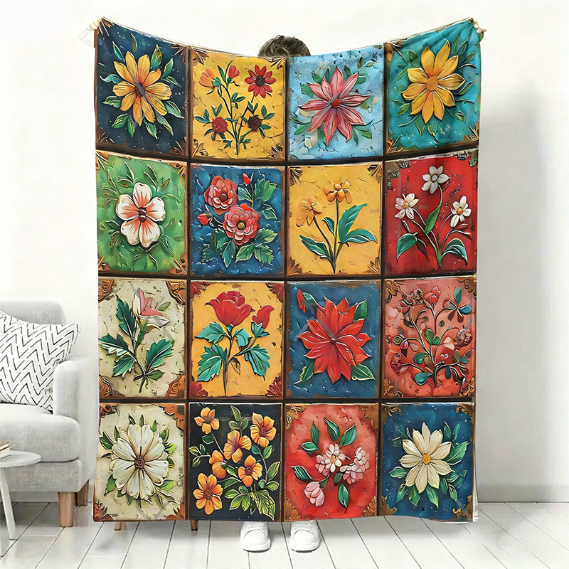 🌼 Útulná a měkká flanelová deka s květinovým vzorem 🛋️💐