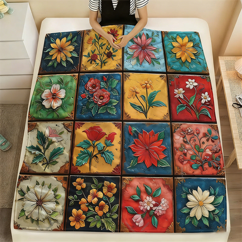 🌼 Útulná a měkká flanelová deka s květinovým vzorem 🛋️💐