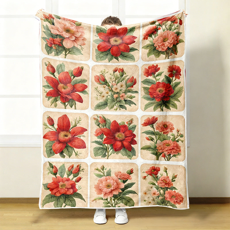 🌼 Útulná a měkká flanelová deka s květinovým vzorem 🛋️💐