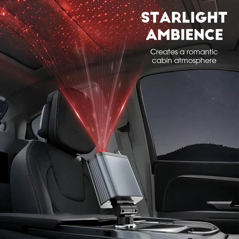 Ultrarychlá nabíječka do auta s navíjecími kabely a ambientním osvětlením Starlight