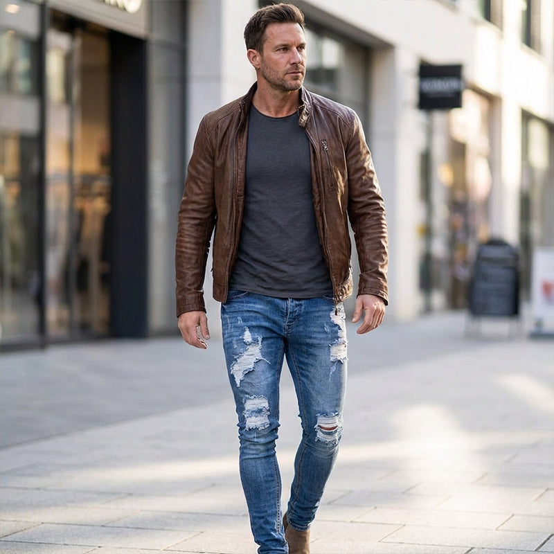 🔥🎁Nová 50% SLEVA🔥Stylové pánské skinny džíny s efektem opotřebení