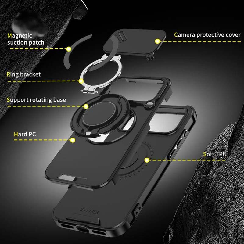 🔥Magnetický kryt na telefon s kroužkem-stojánkem pro iPhone✨