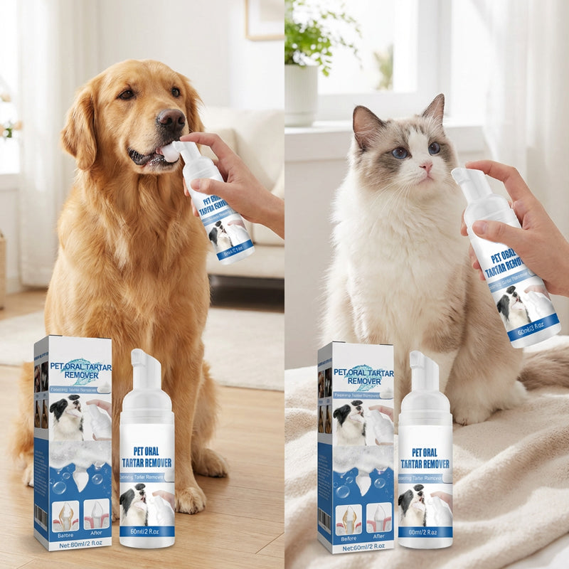 🎁 1+1 ZDARMA (2 ks)🐾 Pěna na odstraňování zubního kamene pro domácí mazlíčky – Snadná péče o ústní dutinu bez čištění zubů!