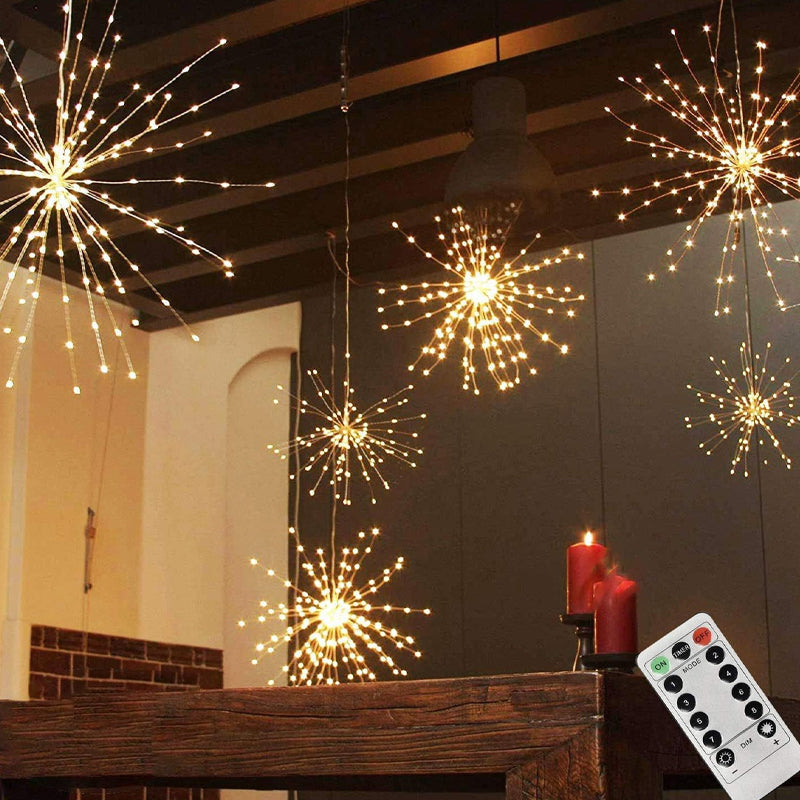 ☀️🎆 Solární světelné řetězy Solar Fireworks – automatické zapínání/vypínání, vodotěsné LED diody pro zahradu, terasu a večírky  🎉✨