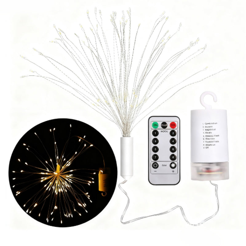 ☀️🎆 Solární světelné řetězy Solar Fireworks – automatické zapínání/vypínání, vodotěsné LED diody pro zahradu, terasu a večírky  🎉✨