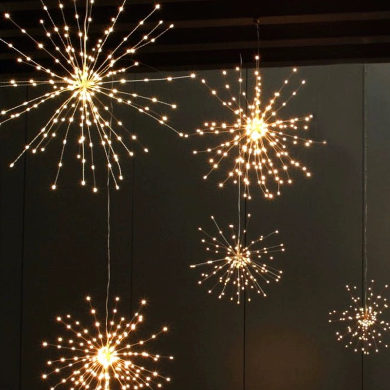 ☀️🎆 Solární světelné řetězy Solar Fireworks – automatické zapínání/vypínání, vodotěsné LED diody pro zahradu, terasu a večírky  🎉✨