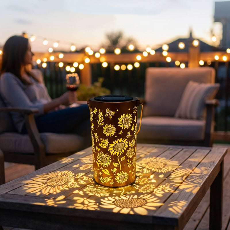 🌻Barevná zahradní lampa ve tvaru slunečnice s solárním napájením