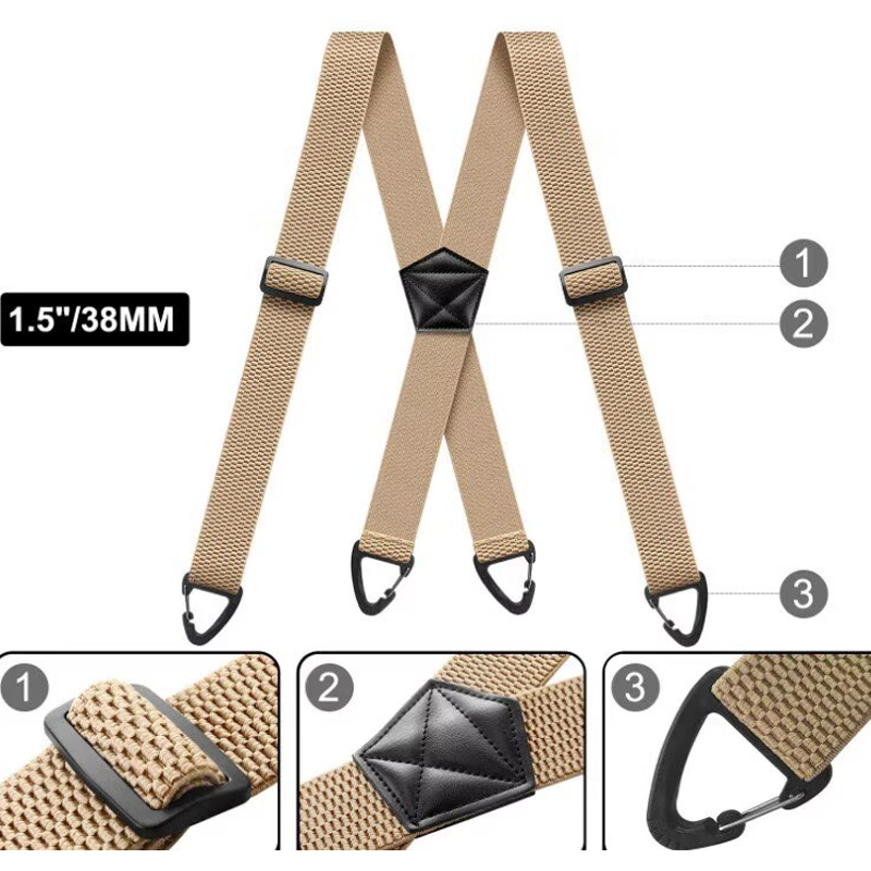 👔 Pánské šle s konstrukcí do X a háčkovými klipy – Robustní úchyty, široké popruhy a nastavitelná délka 👖