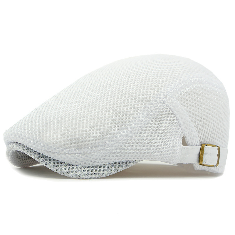 🧢 Vzdušná, plochá čepice s nastavitelným ramínkem – síťovaná tkanina, klasický styl čepice s břečťanem 🍁