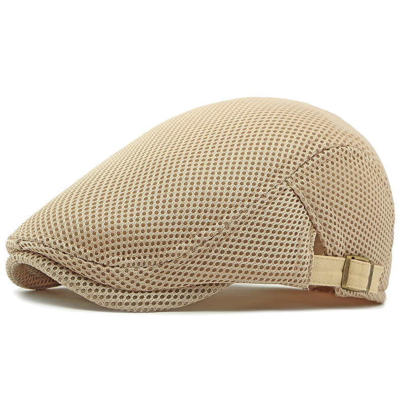 🧢 Vzdušná, plochá čepice s nastavitelným ramínkem – síťovaná tkanina, klasický styl čepice s břečťanem 🍁