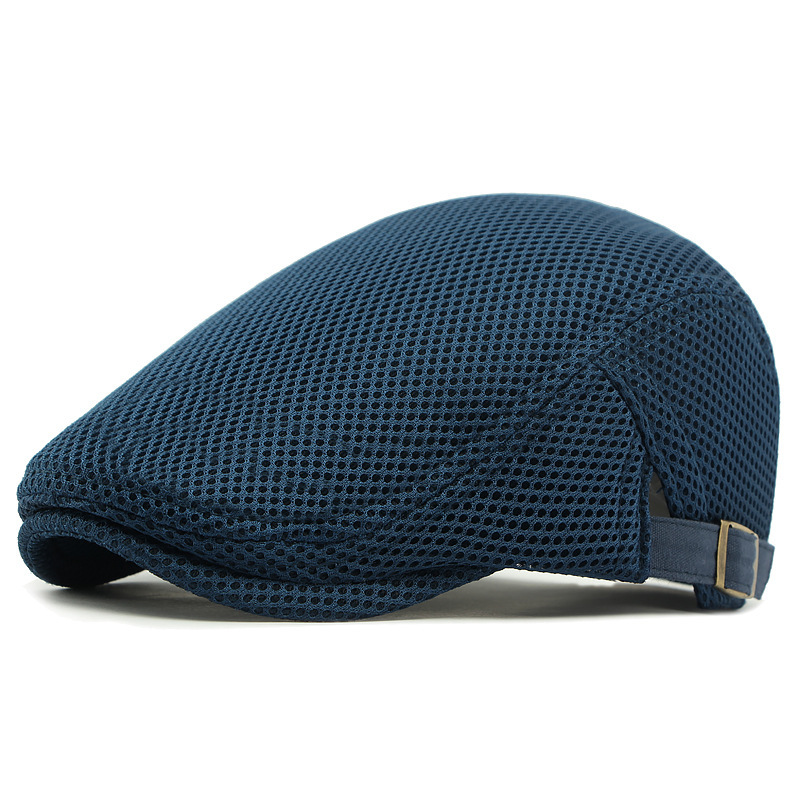 🧢 Vzdušná, plochá čepice s nastavitelným ramínkem – síťovaná tkanina, klasický styl čepice s břečťanem 🍁