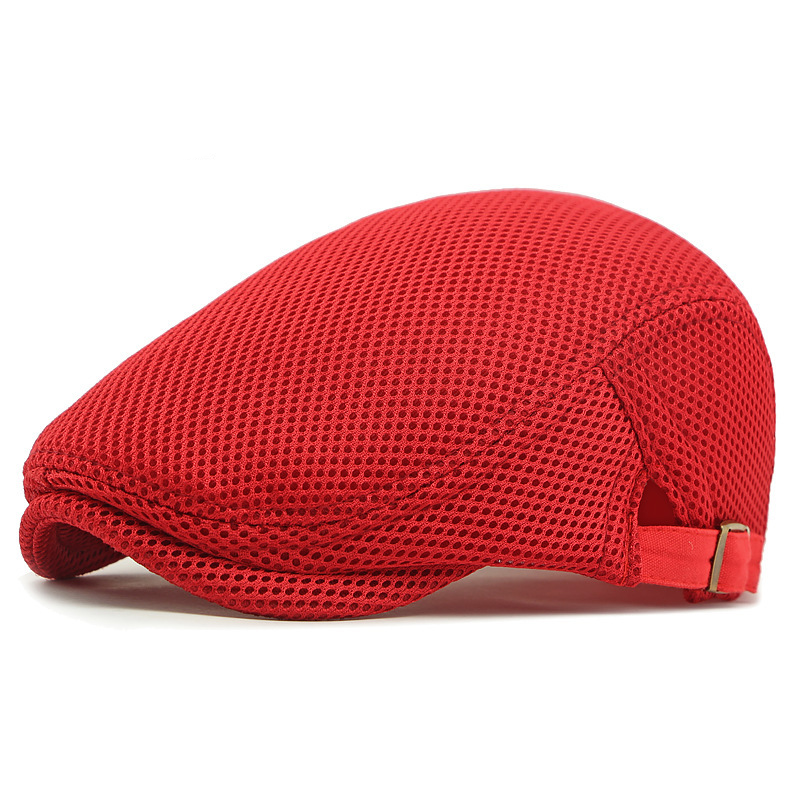 🧢 Vzdušná, plochá čepice s nastavitelným ramínkem – síťovaná tkanina, klasický styl čepice s břečťanem 🍁