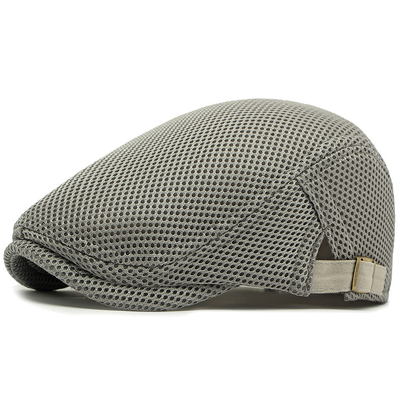 🧢 Vzdušná, plochá čepice s nastavitelným ramínkem – síťovaná tkanina, klasický styl čepice s břečťanem 🍁