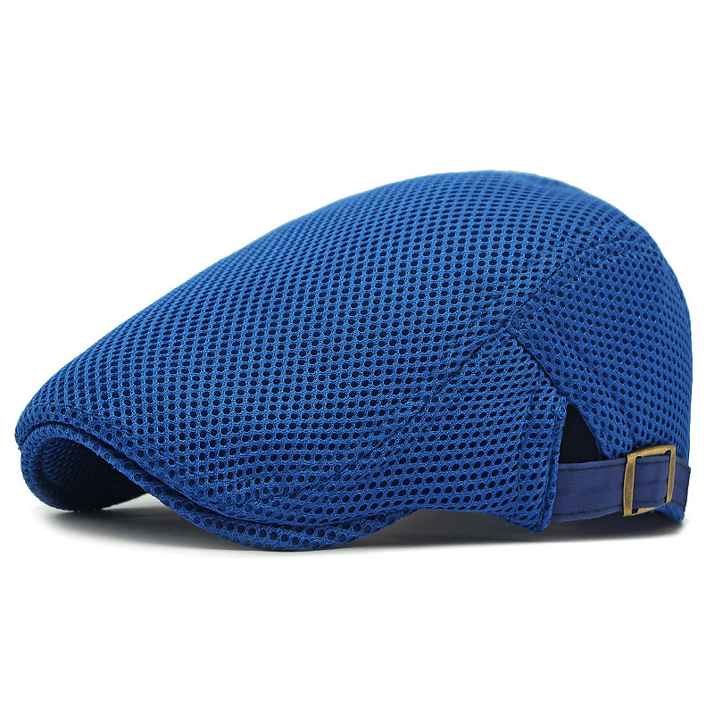 🧢 Vzdušná, plochá čepice s nastavitelným ramínkem – síťovaná tkanina, klasický styl čepice s břečťanem 🍁