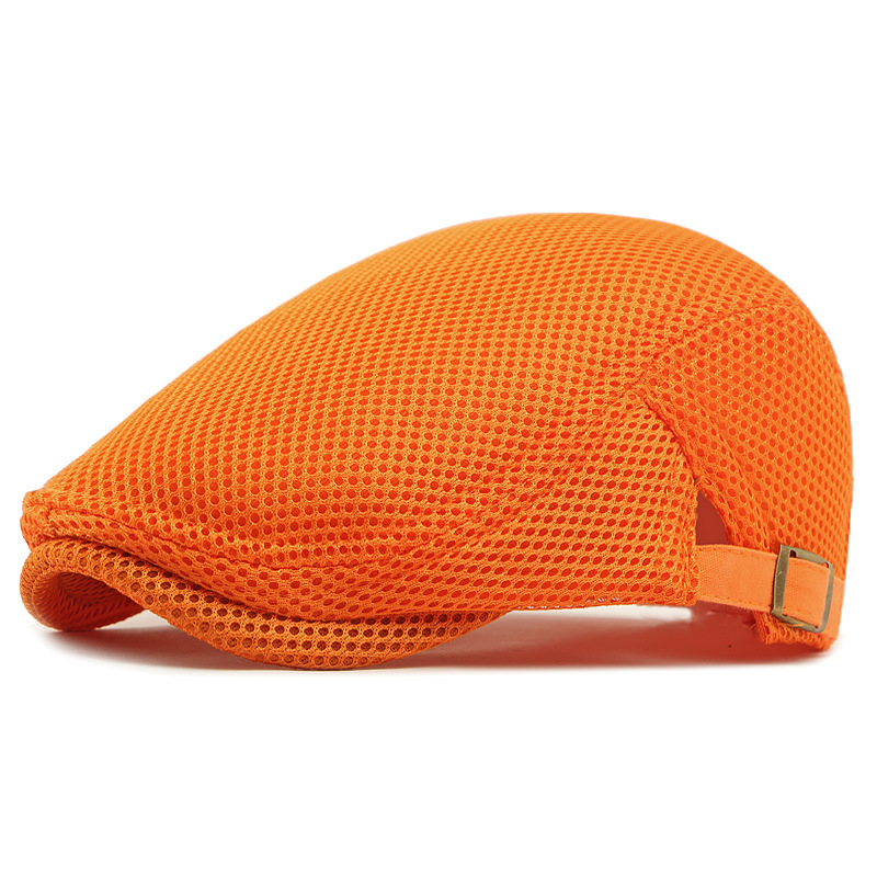 🧢 Vzdušná, plochá čepice s nastavitelným ramínkem – síťovaná tkanina, klasický styl čepice s břečťanem 🍁