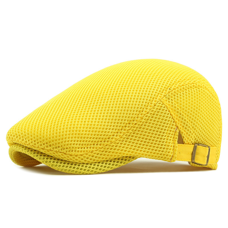 🧢 Vzdušná, plochá čepice s nastavitelným ramínkem – síťovaná tkanina, klasický styl čepice s břečťanem 🍁